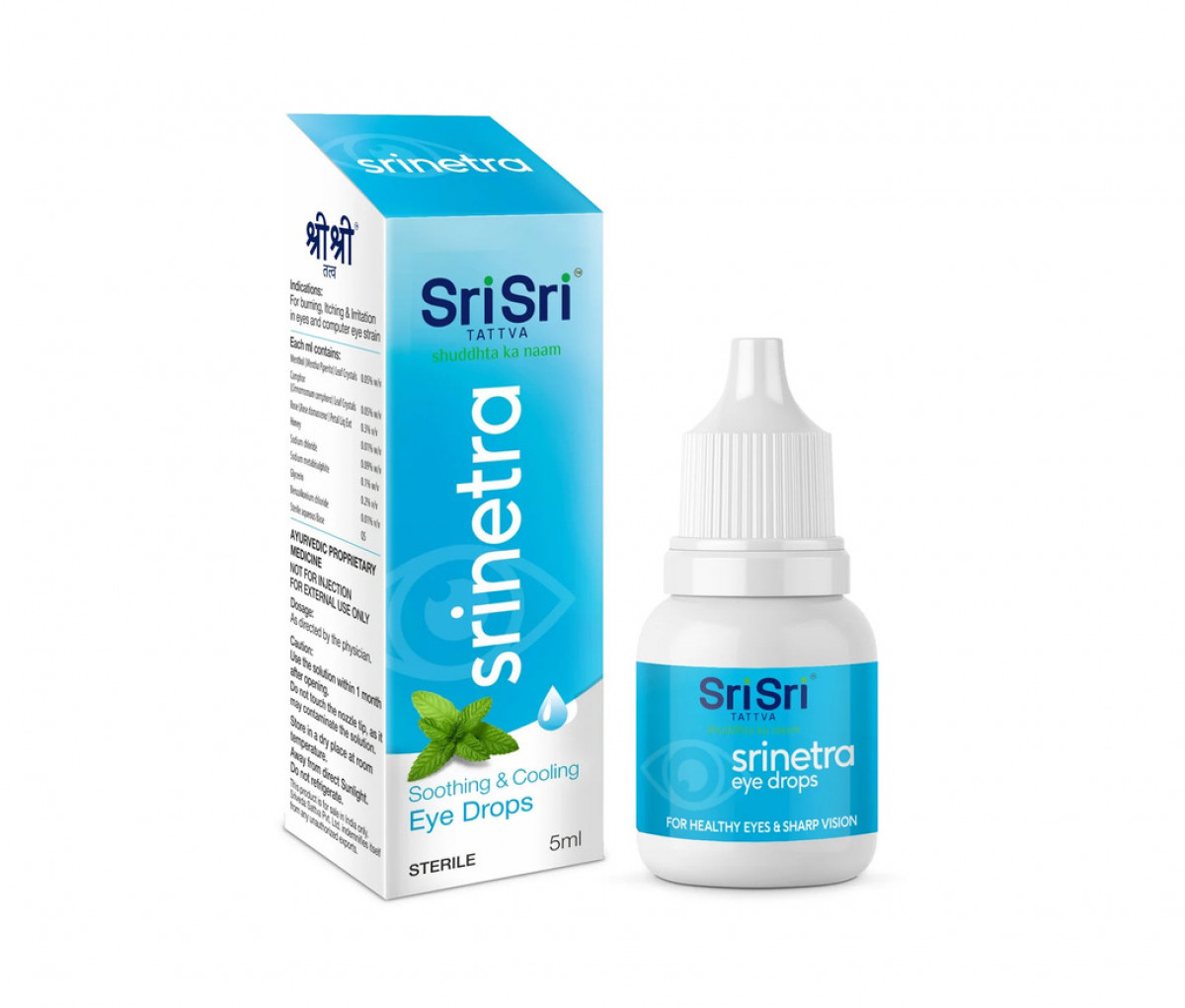 Ayurscape - Front Image of SRI SRI Srinetra Eye Drops 5ml