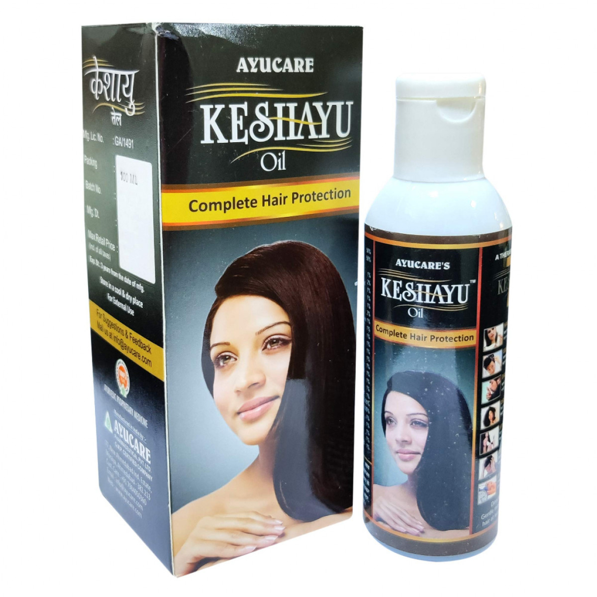 Front image of Ayucare Keshayu Hair Oil 100ml.