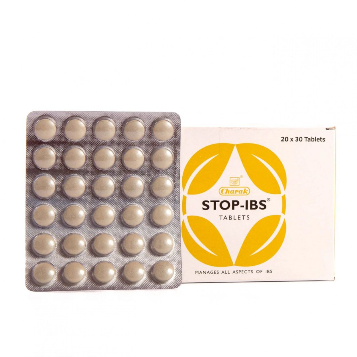 Ayurscape - Front image of Charak Stop IBS 30 Tablets