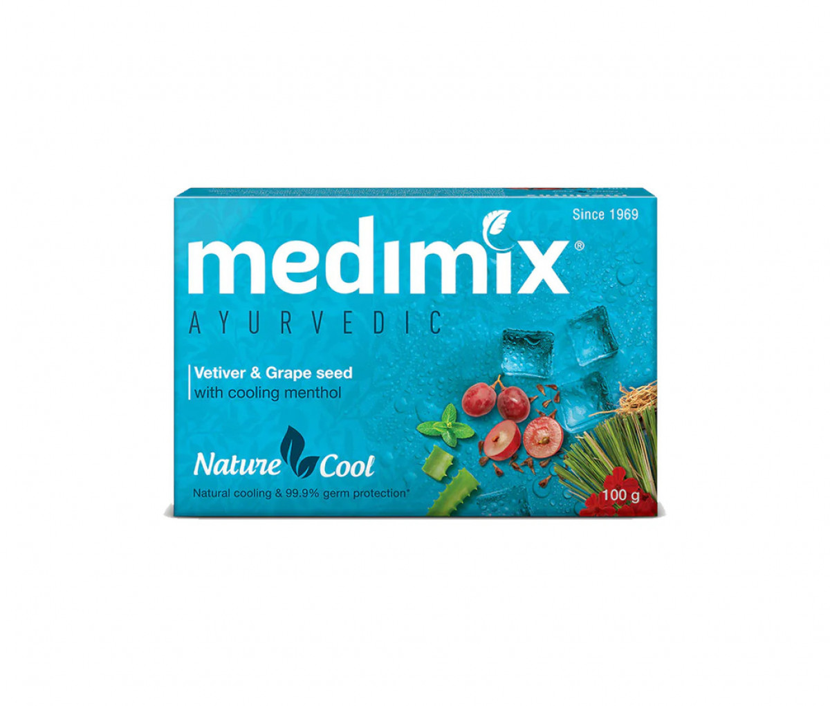 Medimix Ayurvedic Cool Soap with Vetiver and Grape Seed - 125gm