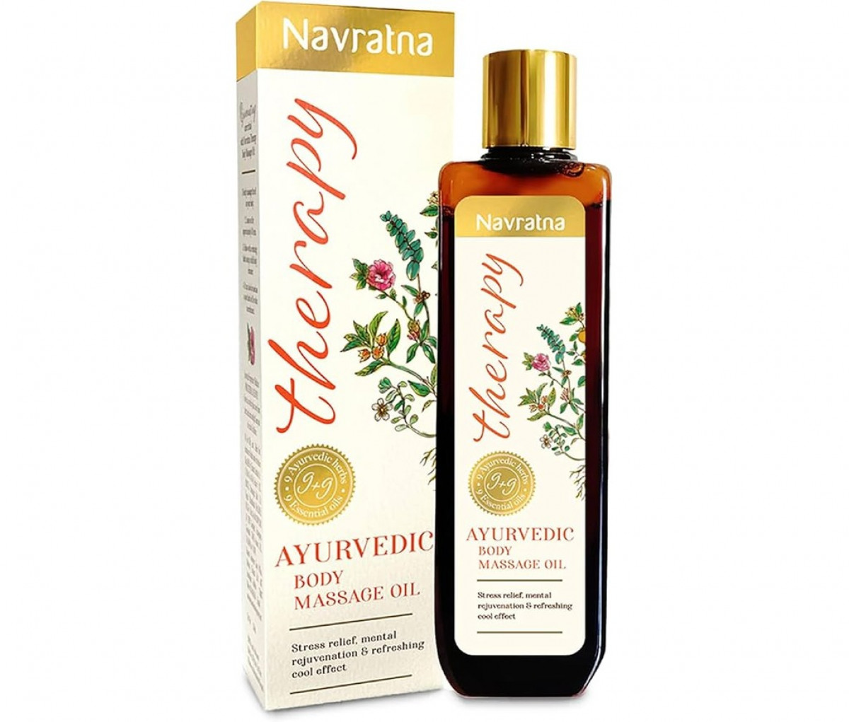 Ayurscape - Front image of Navratna Therapy Ayurvedic Body Massage Oil