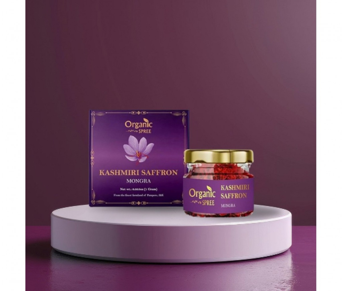 Ayurscape - Front Image of Organic Spree Kashmiri Saffron