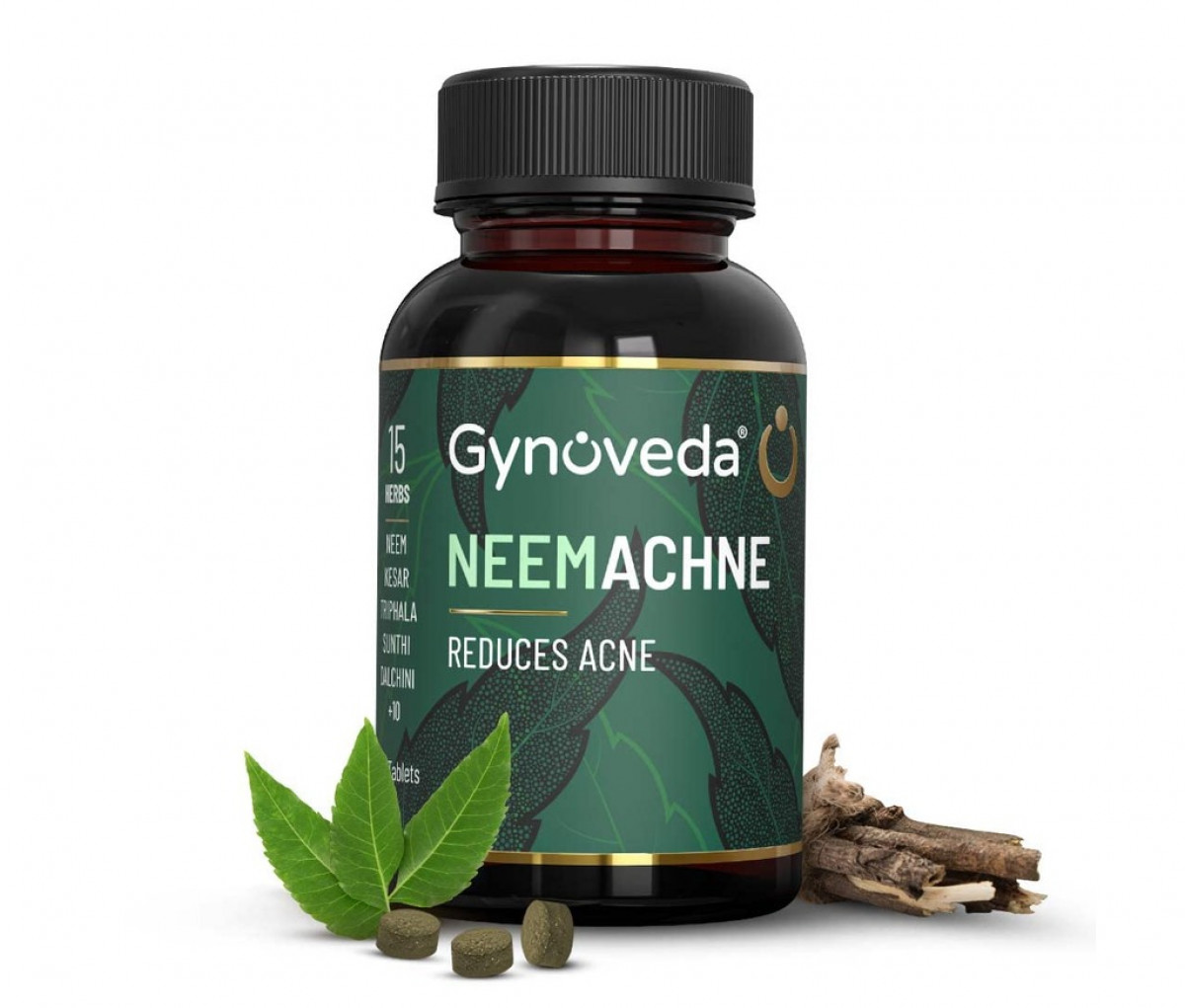 Ayurscape - Front Image of Gynoveda 240 Neem Tablets For Acne Free Skin