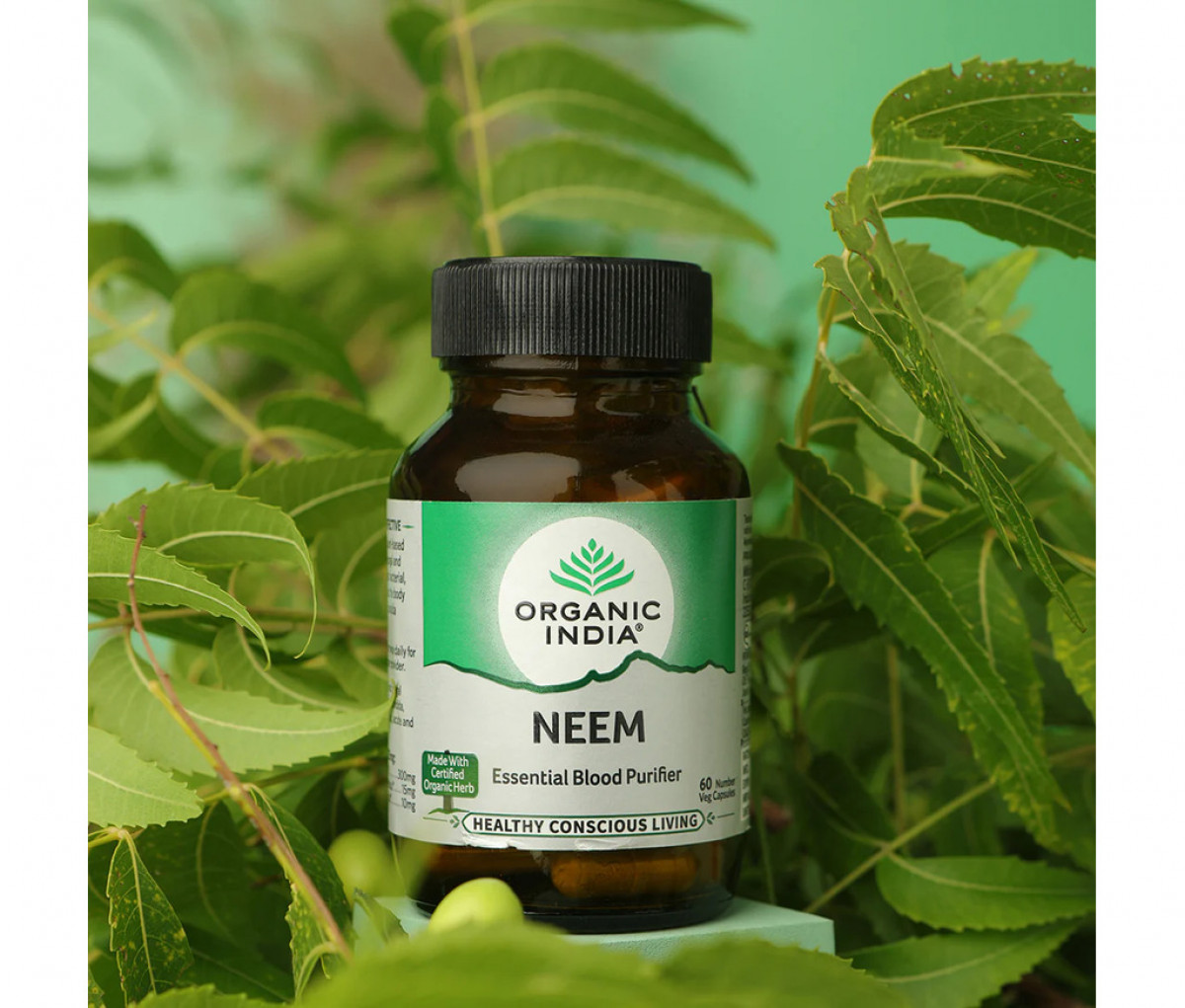 Ayurscape - Front Image of Organic India Neem Capsules