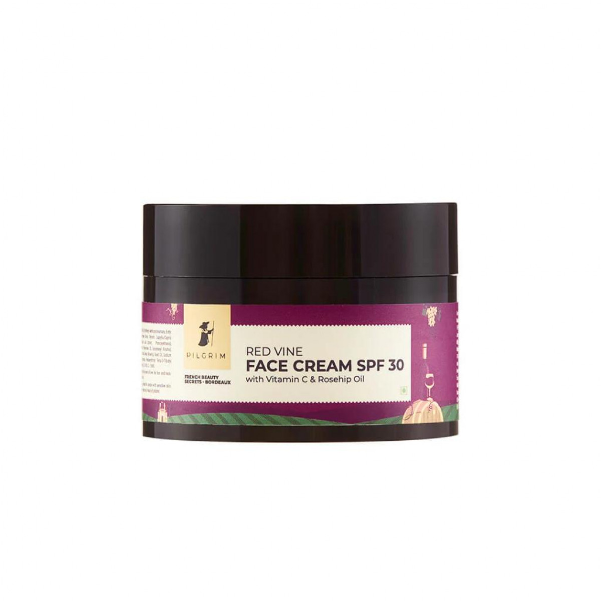 Pilgrim Red Vine Face Cream SPF 30 with Vitamin C & Rosehip Oil (PA+++)
