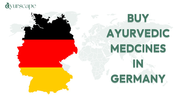 Buy Ayurvedic Medicine in Germany - World map with Germany's Flag on Top
