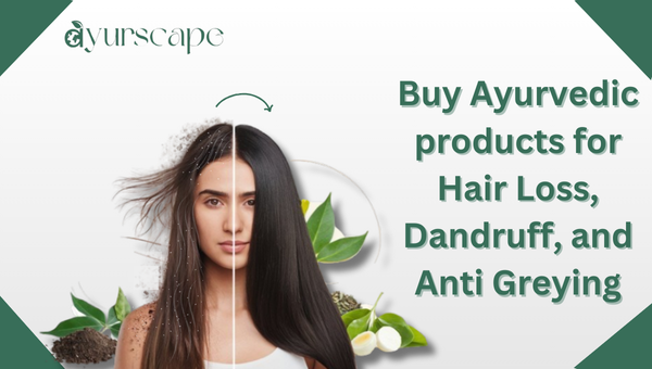 Buy Ayurvedic Products for Hair Loss, Dandruff, and Anti Greying - Before and After using ayurvedic product image of Women's Hair.