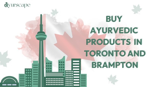 Buy Ayurvedic Products in Toronto and Brampton - Canada flag with city element