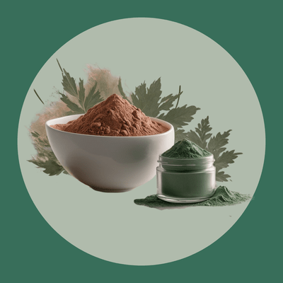 Ayurvedic Powders, Churnas, Granules - Picture of ayurvedic powder with green background