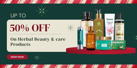 Ayurscape Promotional Banner - 50% off on herbal beauty and care products