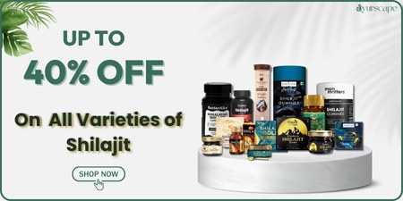Ayurscape Banner of 40% off on Shilajit - Bunch of Shilajit products