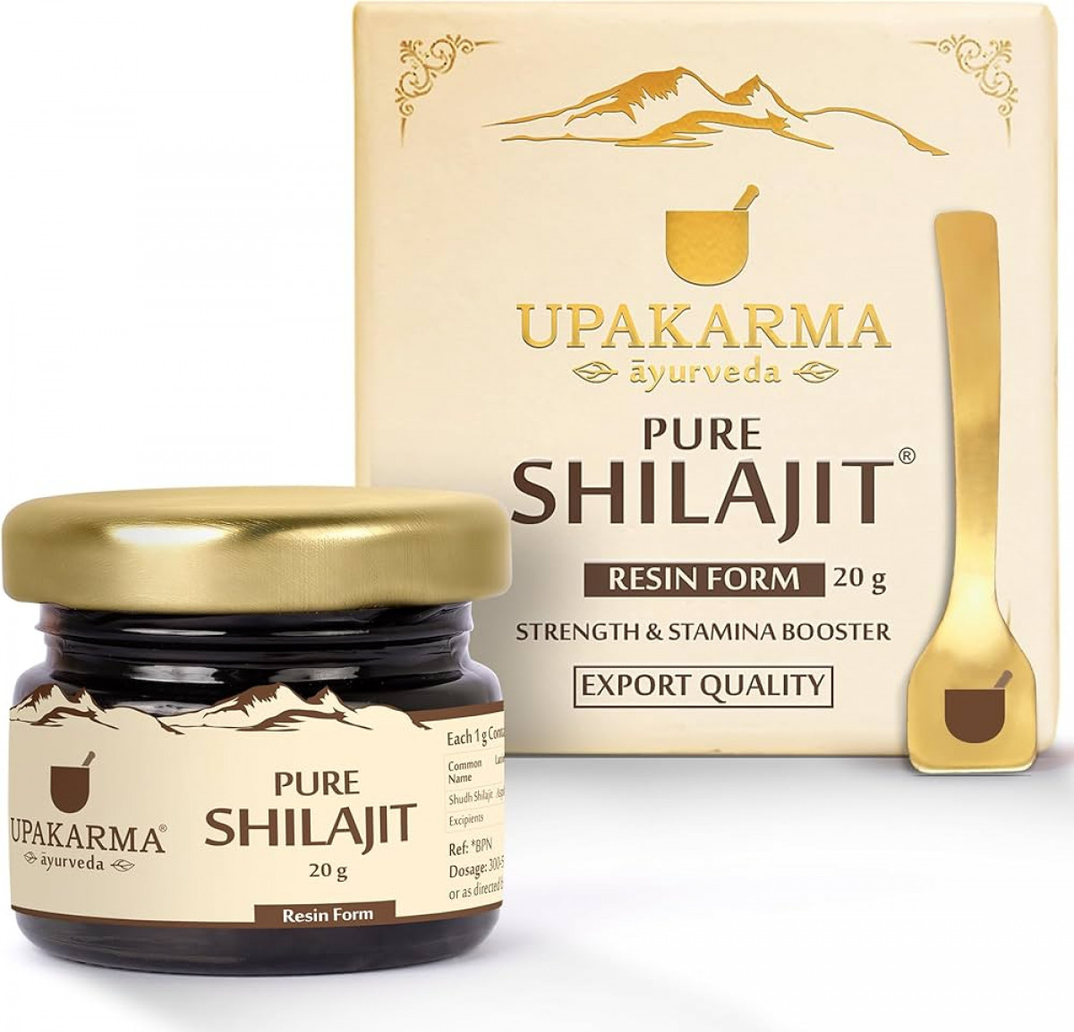 UPAKARMA Shilajit with Safed Musli Resin 20g | Original & Pure Shilajit/Shilajeet for Men to Boost Physical Performance, Power, Stamina and Strength| Lab Tested | Pack of 1