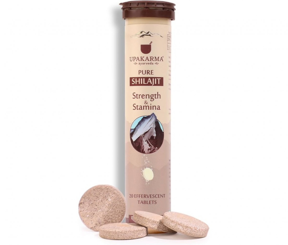 UPAKARMA Shilajit Effervescent - 20 Tablets | Helps to Boost Strength & Stamina | Travel Friendly & Lab Tested | Dissolve in 60 Sec, Pack of 3