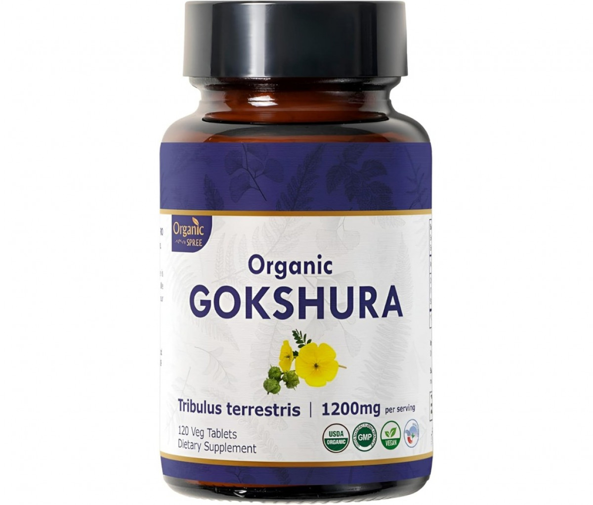 Organic Spree Gokshura 120 Tablets - Supports Immunity and Strength | 60 Days Supply | Organic Certified