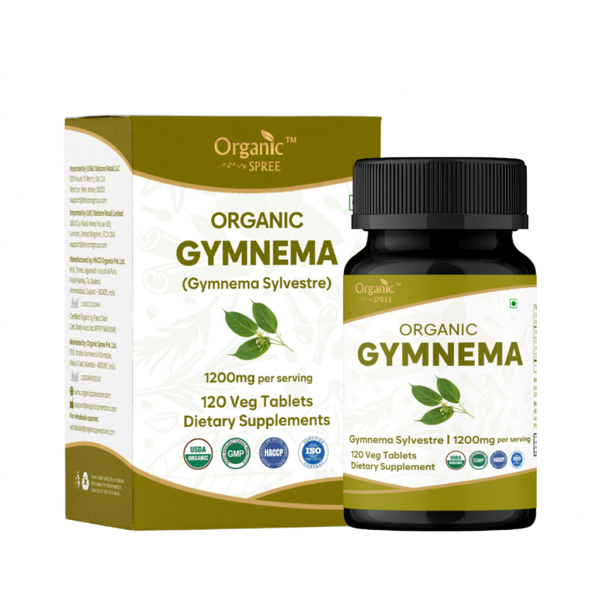 Organic Spree Gymnema 120 Tablets | 1200mg per serving