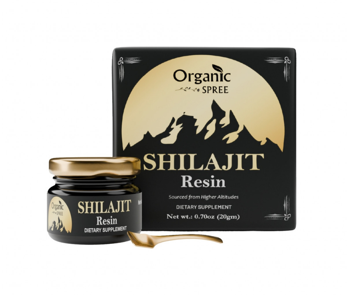 Organic Spree Pure Shilajit Resin 20gm (0.70oz) Pure Resin with 85+ Trace Minerals, Fulvic Acid, Supports Energy, Recovery, Immune Function, and Overall Health